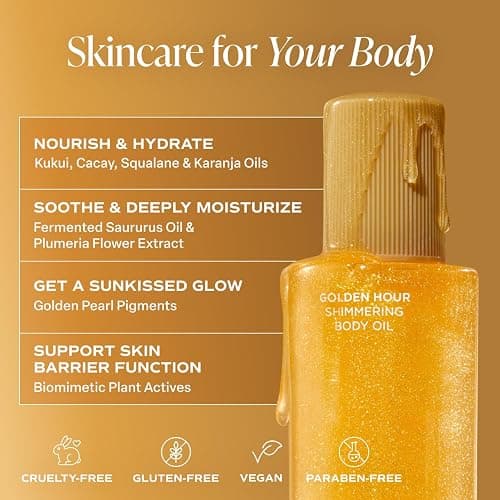 Saltair Shimmering Body Oil - Golden Hour Scented Dry Oil Moisturizer with Light-Reflecting Pearl Pigments. Moisturizing Glow for All Skin Types - 4 Fl Oz thumbnail 3
