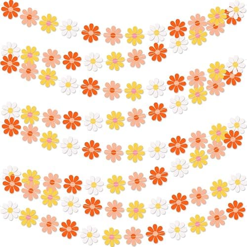 Daisy Groovy Boho Party Banner - Colorful Daisy Flower Banner for Hippie Party, Two Groovy Birthday, Baby Shower, Home & Classroom Decorations - Image 1