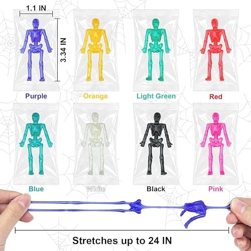 Bulk Halloween Toys Party Favors 60 PCS, Small Skeleton Figurines for Kids | Halloween Non Candy Handouts Giveaways Goody Bag Boo Basket Stuffers for Toddlers, Trick or Treat Toys Prizes for Boys Girls thumbnail 3