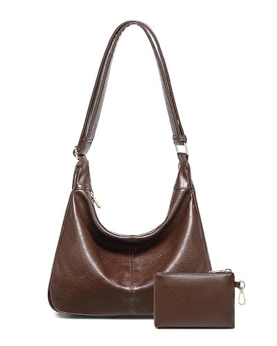 Hobo Bag for Women with Mini Purse Soft Vegan Leather Slouchy Shoulder Crossbody Handbag 2025 Fall Tote - Image 1