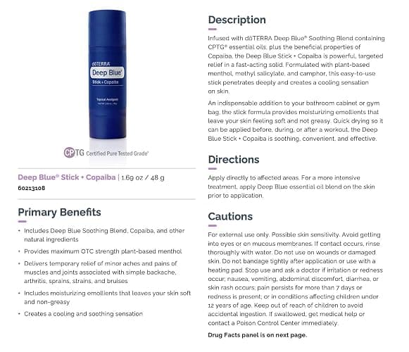 doTERRA Deep Blue Stick - 2 Pack thumbnail 8
