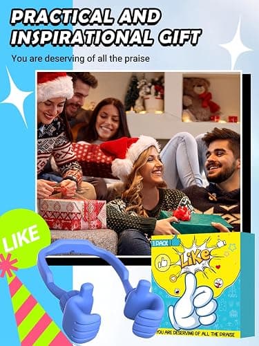 Stocking Stuffers for Teens Boys Men: Cell Phone Stand Flexible Thumbs Up Lazy Cellphone Holder for Desk Hand Funny Christmas Ideas Gifts for Women Adults Husband Him Kids Dad Cool Stuff Gadgets thumbnail 2