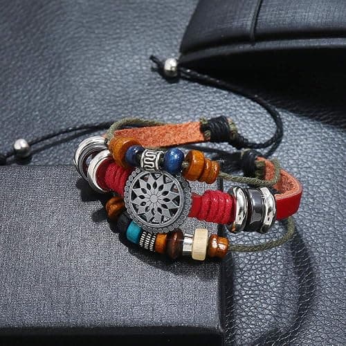 OYEFLY Vintage Bohemia Beaded Bracelet, Multilayer Hand Woven Wristbands, Hemp Cords Wrap Bracelet Jewelry for Men and Women thumbnail 2