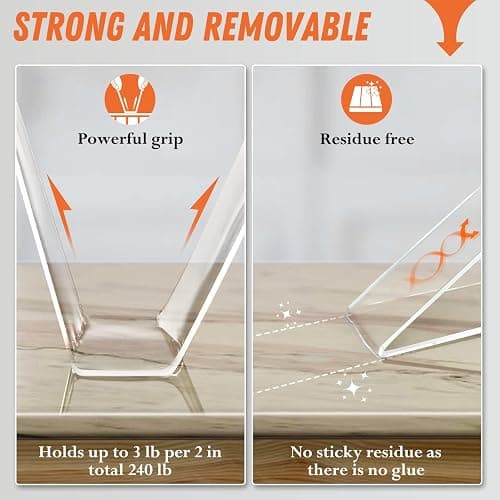 Wotec Extra Large Double Sided Tape Heavy Duty Removable 1.18 Inch x 160 Inch, Clear & Tough Nano Tape, Multipurpose Mounting Tape Picture Hanging Strips Adhesive for Poster Carpet thumbnail 3