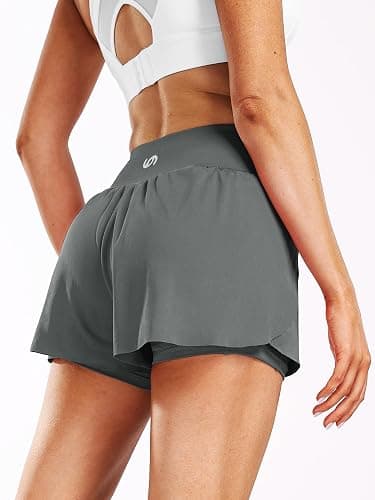 CADMUS 2 in 1 Women's Spandex Athletic Shorts Gym Yoga Shorts Pockets thumbnail 5