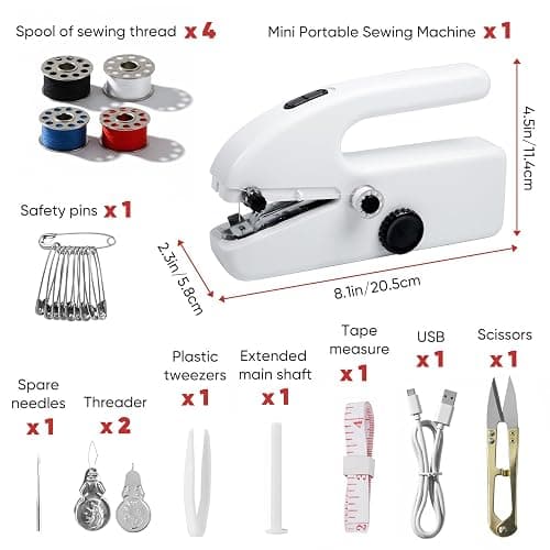 Portable Handheld Sewing Machine for Beginners – Mini Stitching Tool with 2 Speed Modes, USB & Battery Powered, Perfect for Quick Fixes, On-the-Go Repairs & DIY Fabric Projects thumbnail 2