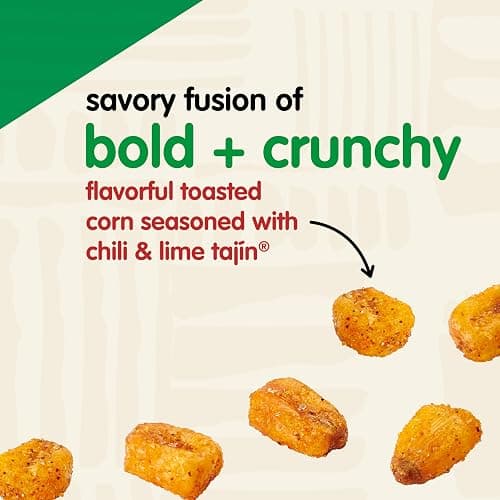 Snak Club Tajin Toasted Corn, Roasted Corn Nuggets with Chili and Lime Seasoning, Mild, Non-GMO, Gluten-Free, Kosher Snack, No Artificial Colors or Flavors, Low Cholesterol, 26 oz Resealable Bag thumbnail 4