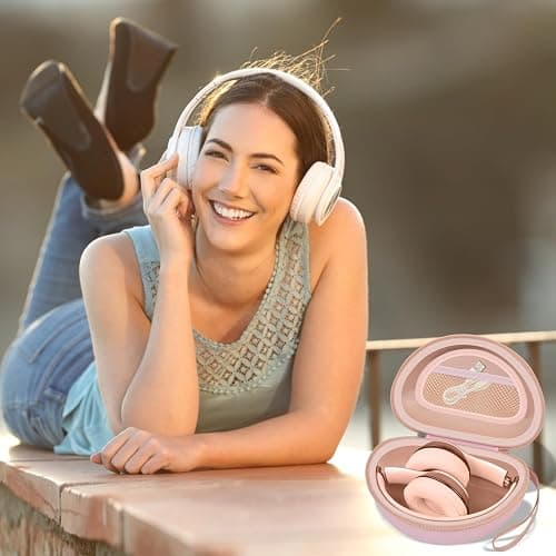 Headphone Case Compatible with Beats Solo 4/ Studio Pro x Kim Kardashian/ Solo3/ Studio3/ Solo Pro Bluetooth On-Ear Headphones Headset - Pink thumbnail 6