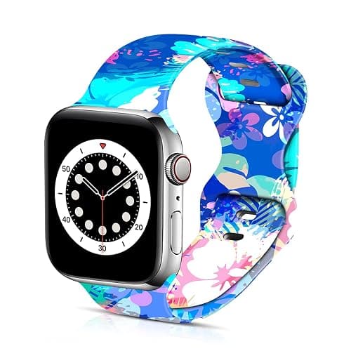 Soft Silicone Pattern Printed Bands Compatible with Apple Watch Band 38mm 40mm /42mm 44mm Men Women Sport Replacement Wrist Strap for iWatch Series 6 5 4 3 2 1 SE - Image 1