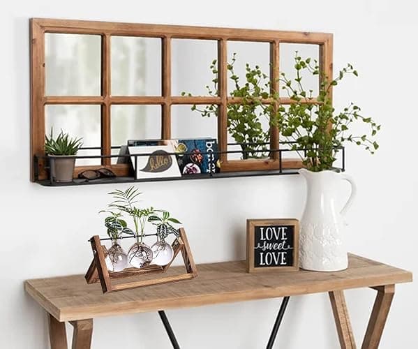 Kingbuy Plant Terrarium Propagation Station - 3 Glass Bulb Vases with Retro Wooden Stand Boho Desktop Planter for Hydroponics Home Garden Indoor Home Office Decor Unique Gifts for Women & Plant Lovers thumbnail 2