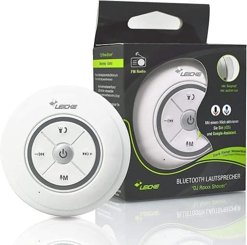 LEICKE Enceinte Bluetooth Portable Étanche Haut Parleur de Douche sans Fil Haute stéréo LED Lumière Ventouse puissante, Stéréo, Radio FM Mic Intégré, Idéal pour Plage, Cuisine et Piscine 5h thumbnail 3