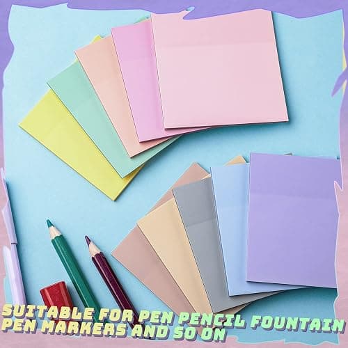 Jetec 500 Sheets Transparent Sticky Notes Bulk 3x3 Pastel See Through Sticky Notes Clear Books Annotation Tabs Self Adhesive Waterproof Translucent Memo Pad for Office Bible(Mixed Color,Vintage) thumbnail 7