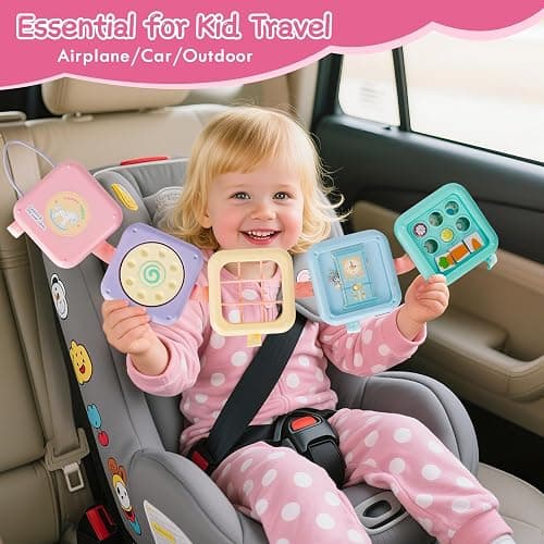 GRESEESM Montessori Toys for 1 Year Old Girls Gifts, Toddler Busy Board, Baby Learning Travel Sensory Toys for Toddlers 1-3, 1st Birthday Gifts, Easter Basket & Stocking Stuffer, Macarons thumbnail 5