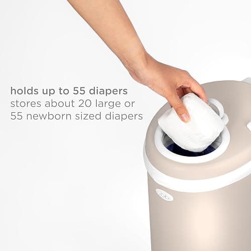 Ubbi Stainless Steel Diaper Pail, Odor Locking, No Special Bag Required, Award-Winning, Registry Must-Have, Taupe thumbnail 7