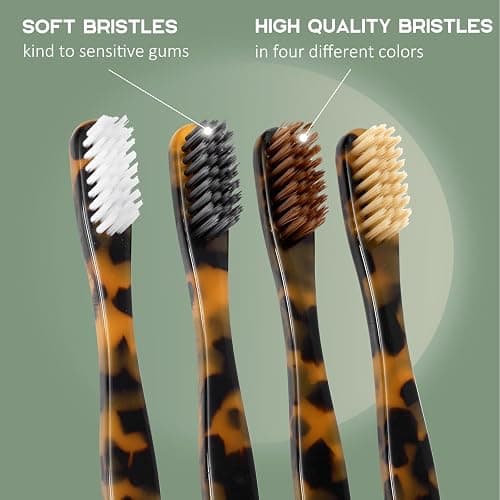 Isshah Biodegradable Eco-Friendly Cellulose Acetate Toothbrushes - 8 Count thumbnail 5