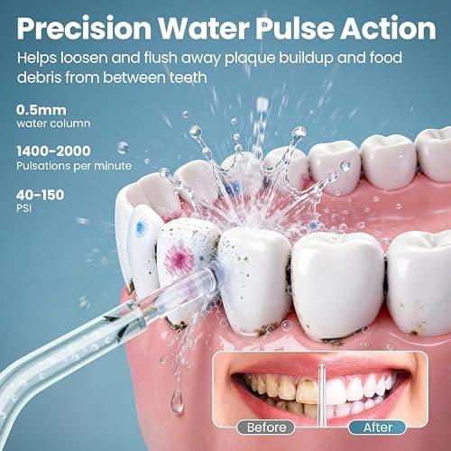 Onlyone Rechargeable Cordless Water Flosser with Adjustable Water Pressure for Daily Oral Care, Power Dental Flosser for Home and Travel Use, Portable Oral Irrigator for Sensitive Gums and Braces Care thumbnail 2