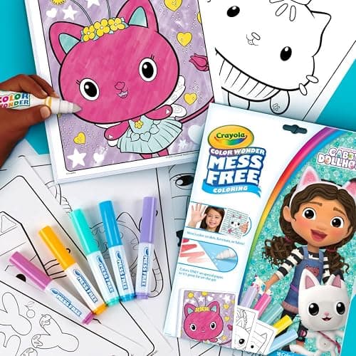 Crayola Gabbys Dollhouse Color Wonder Activity Set, Mess Free Coloring Pages for Toddlers, No Mess Activity, Toys & Gifts for Kids thumbnail 6