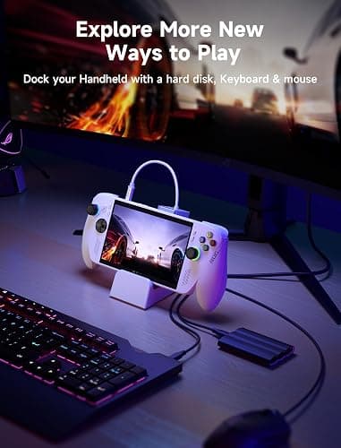 JSAUX Docking Station for ROG Xbox Ally X (2025)/ROG Ally X/ROG Ally/Steam Deck/Legion Go, 6-in-1 Dock with HDMI 4K@120Hz, Gigabit Ethernet, USB A & USB C 3.2 Gen 1, 100W Charging - HB0609 White thumbnail 6