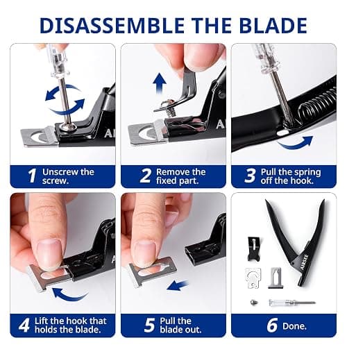 AIRSEE Professional Acrylic Nail Clipper with 15PCS Magnets,Black | Fake False Nails Tip Cutter,Nail Trimmer for Artificial Nail Manicure Nail Art Tool,Home DIY Use thumbnail 6