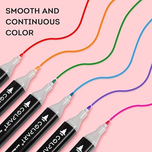 colpart 120 Colors Alcohol Markers Dual Tip Art Markers for Kids Marker Pens for Adult Coloring Painting Supplies Perfect for Painting, Coloring, Sketching and Drawing thumbnail 5