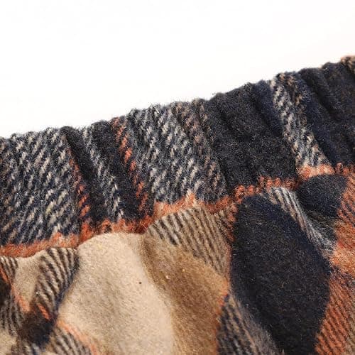 IDEALSANXUN Womens Plaid Wool Skirts Elastic Waist A-Line Pleated Tartan Long Skirts thumbnail 4