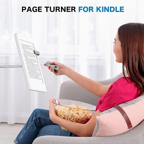 GEKVIVE RF Remote Control Page Turner for Kindle Paperwhite Scribe Accessories, Page Turner Clicker for iPad Tablets Reading Novels Taking, Phone Camera Video Record Triggers Remote, Agave Green thumbnail 2