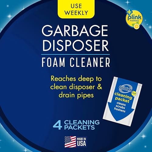 Glisten Garbage Disposer Cleaner and Freshener, Sink Disposal Odor Eliminator with Foaming Action, Lemon Scent, Made in the USA, 4 Packets thumbnail 2