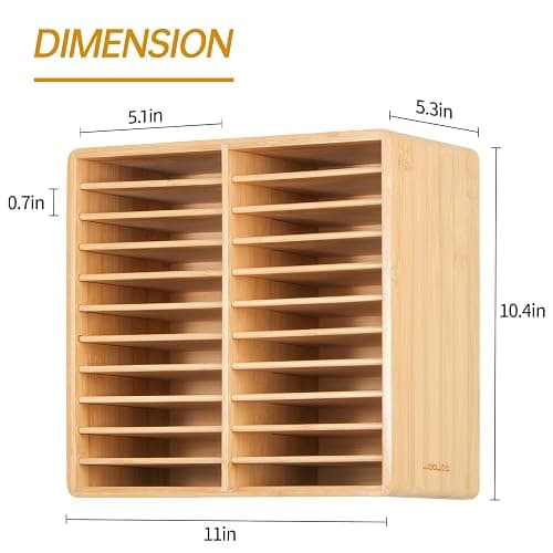 walowalo Marker Organizer Hold 176 Markers Birthday Gifts Bamboo Pen Holder Art Supply Pencil Storage Organizer with 22 Compartments All-in-One Marker Storage for Home Office Desk Classroom thumbnail 2