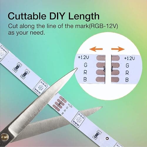 VOLIVO LED Strip Lights 50 FT,Color Changing Led Light Strips Kit with 44 Keys IR Remote Control, Lighting for Bedroom, Room, Home Decoration thumbnail 7
