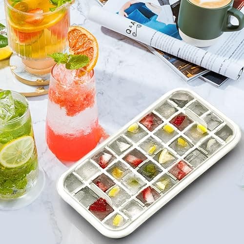 Ice Cube Tray with Lid and Bin, 2 Pack for Freezer, 64 Pcs Ice Cube Mold (White) thumbnail 6