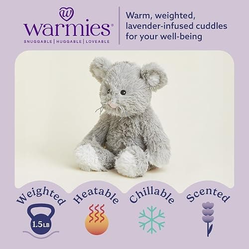 warmies Microwavable & Weighted Stuffed Animals, Mouse - Heated Stuffed Animal Plushie for Warmth & Comfort - Cute Soft Plush Toys for Adults & Children (Boys, Girls, Babies & Toddlers) thumbnail 2