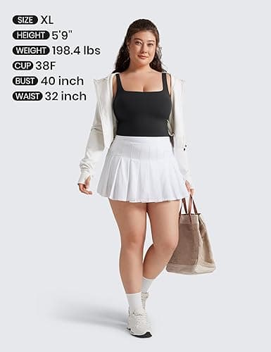 CRZ YOGA Butterluxe Square Neck Longline Sports Bras for Women - Workout Crop Tank Tops Padded Yoga Camisole thumbnail 5