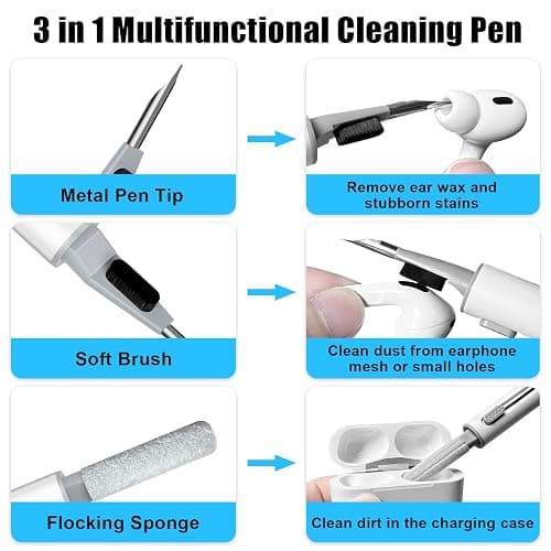 [3 Pairs] Replacement Ear Tips for AirPods Pro and AirPods Pro 2nd Generation with Noise Reduction Hole, 3 in 1 Cleaner Kit for AirPods 1 2 3 Pro/Pro 2, Silicone Ear Tips for AirPods Pro (S/M/L) thumbnail 3