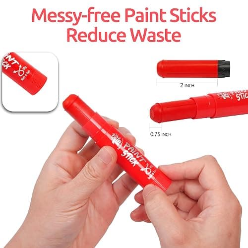 TBC The Best Crafts Paint Sticks, 12 Colors Pastel, Washable, Non-toxic, Tempera Paint Sticks for Kids and Students thumbnail 6