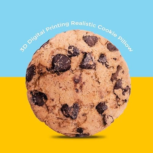 HYSEAS Round Throw Pillow 13.4 Inch Chocolate Cookie, 3D Digital Print Decorative Comfortable Soft Plush Funny Food Shaped Pillow Light Weight Seat Pad Cushion for Couch, Chair, Floor, Sofa thumbnail 5