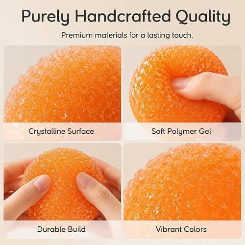 Crunchy Squishy Stress Ball, Ice Squishies Skin Fidget Sensory Squeeze Ball (Red) thumbnail 4