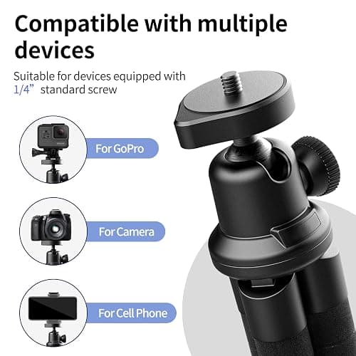 Aureday Phone Tripod, Flexible Tripod for iPhone and Android Cell Phone, Come with Wireless Remote and Clip for Video Recording/Vlogging/Selfie - Black thumbnail 4