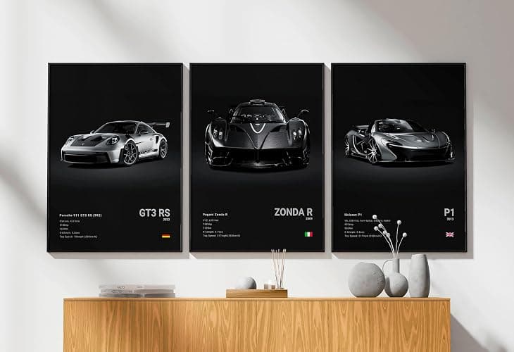 dazongweihan 9pcs Super Car Posters for Boys Room, Racing Car Wall Art for Men Guys, Sports Car Wall Decor, Race Cars Pictures Wall Decor for Bedroom Dorm Man Cave (Unframe,8x12inch) (U1) thumbnail 5