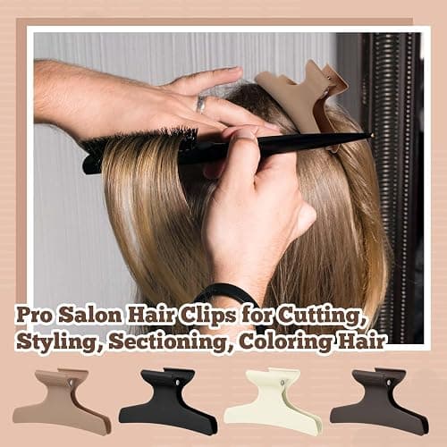 Batiyeer 12 Pcs Butterfly Hair Clips for Styling Sectioning Hair Clips for Women Butterfly Clamps Non Slip Claw Salon Section for Cutting Styling Coloring Thick Thin(Neutral Color) thumbnail 6