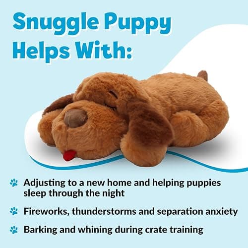 Original Snuggle Puppy Heartbeat Puppy Toy - Heartbeat Puppy for Dogs - Pet Anxiety Relief and Calming Aid - Comfort Dog Toy - Behavioral Training and Sleep Aid Cuddle buddy - Crate Training Essential thumbnail 2