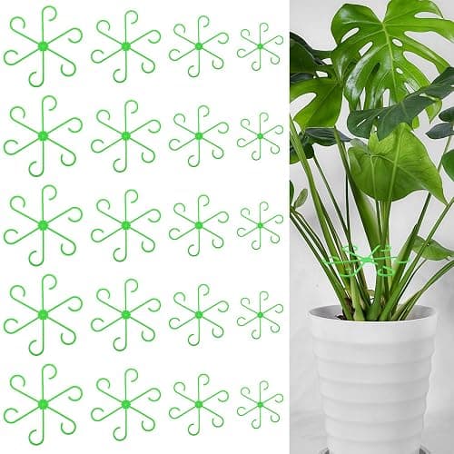Qianyu 20pcs Climbing Cage Houseplant Stem Supports Plant Climbers Holders Reusable Plastic Flower Stakes Trellis Stem Hook Growth Accessories for Garden Thriving Growth (4 Sizes) - Image 1
