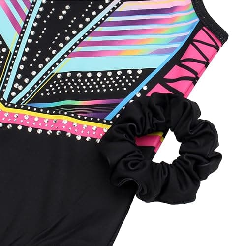 JOYSTREAM Gymnastics Leotards for Girls With Shorts Sparkly Ballet Dance Clasp Back Activewear - Rainbow Diamond Set - 8-9 Years thumbnail 4