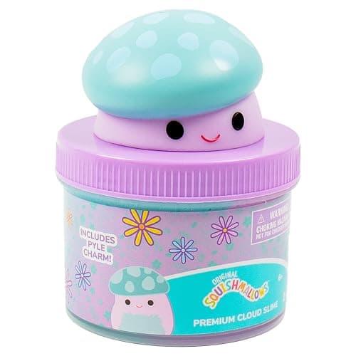 Original Squishmallows Pyle The Mushroom Premium Cloud Slime, Grape Scent, 8 oz. Jar Storage Container with Figurine Topper, Rubber Charm, Goodie Bags Stuffers, Kids Party Favors, Sensory Toys thumbnail 3