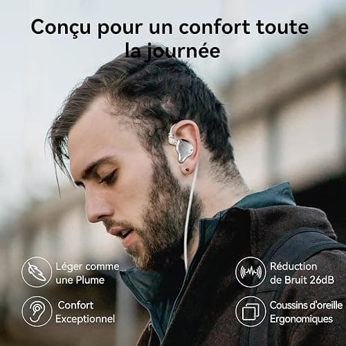 Yinyoo KZ ZS10 Pro IEM 1DD 4BA Ecouteurs Gaming Hybrides Écouteurs Filaires pour Musiciens in Ear Monitors avec Câble Détachable 2 Broches Jack 3,5mm Coque Métallique thumbnail 5