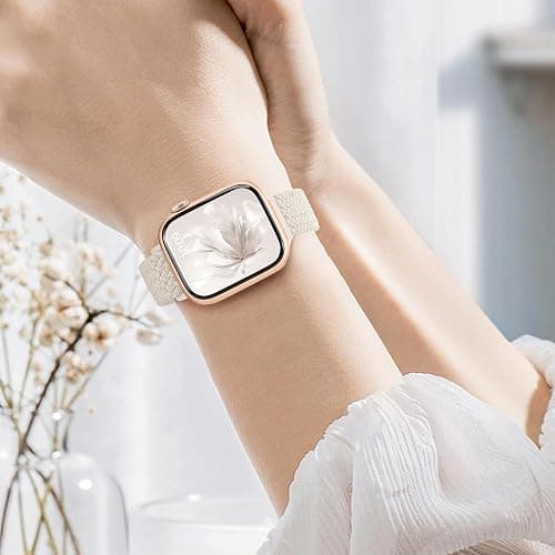 5 Pack Slim Braided Stretchy Bands Compatible with Apple Watch Band 40mm 41mm 42mm 38mm 44mm 45mm 46mm 49mm Women Men, Thin Elastic Nylon Solo Loop Straps for iWatch Series 10 9 8 7 6 5 4 3 11 SE 2/1 thumbnail 5
