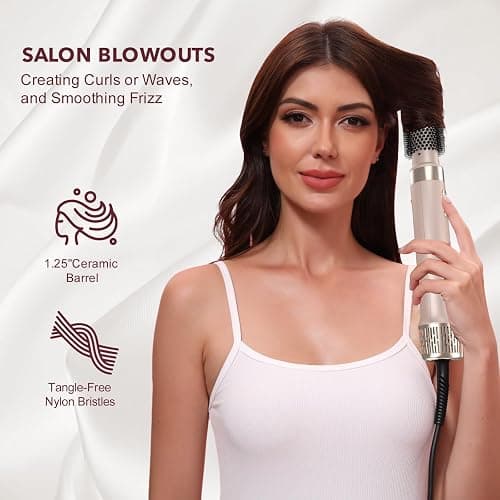 Mythsight StyleVibe 6-in-1 Air Styler with Hair Dryer & Auto-Wrap Curl L/R | Blow Dryer Brush, Thermal Brush and Straightener Brush For Fast Drying, Curls, Volumizing, Smooth Blowouts and Frizz Control thumbnail 7
