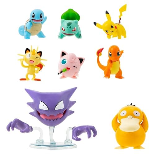 Pokemon Battle Figure 8 Pack - Six 2-Inch and Two 3-Inch Battle Ready Figures including Pikachu - Image 1