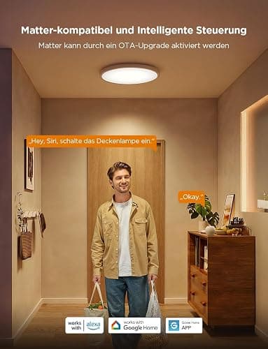 Govee Deckenleuchte RGBIC Smart, 24W Ø30cm Led Deckenleuchte dimmbar, Deckenlampe Led mit 16 Millionen DIY Farben, Kompatibel mit Alexa & Google Assistant, für Schlafzimmer thumbnail 4