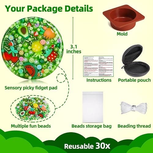 Reusable Picky Fidget Pad with Mold, Microwaveable 30 Times Sensory Skin Picking Fidget Toys, Portable Picking Pad for On-The-Go Use, Gift for Adults with Anxiety, ADHD, OCD, Dermatillomania thumbnail 8
