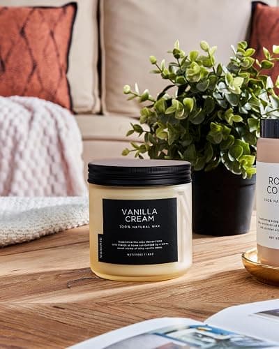 M&SENSE Vanilla Soy Candles, Medium 2 Wick 11.6oz 70 Hours Burning Time, All Natural Organic Soy Wax, Relaxing Aromatherapy Scented Candle, Housewarming Gift for Women and Men thumbnail 8